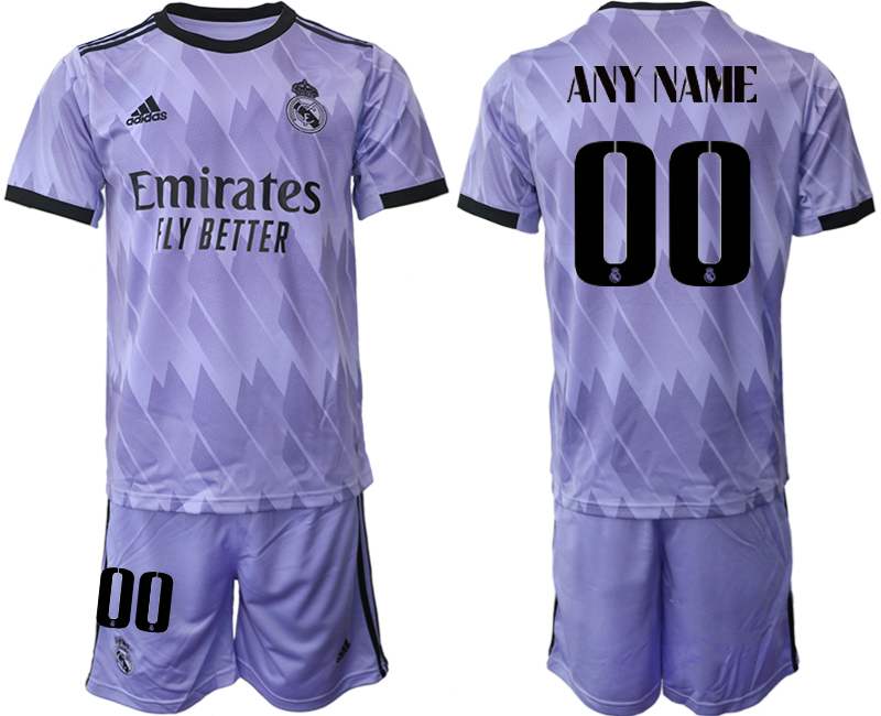 Men's Real Madrid Custom 22/23 Purple Away Soccer Jersey Suit